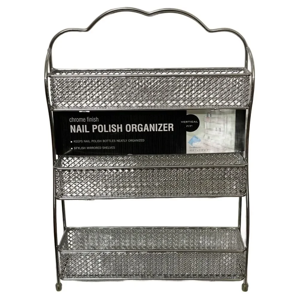Chrome Finish Nail Polish Organizer Rack - 3 Tier (NWT)
